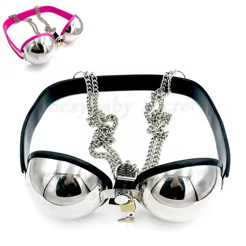 Female Chastity Device Bra Stainless Steel Adjustable BDSM Slave Metal Lockable Underwear Chain Bond