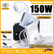 【24-hour delivery】 2 in 1 150w 60000mah fast charging high quality 3c powerbank fast charging with b