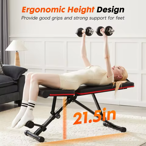 Adjustable Foldable Weight Bench - Full Body Strength Training - 795LB Capacity Sit Up Bench