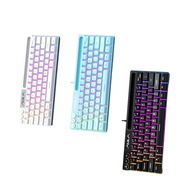 AULA F3061 Mini Portable Mechanical Feel Keyboard, 64-Key RGB, for Laptop, Tablet, Business Office