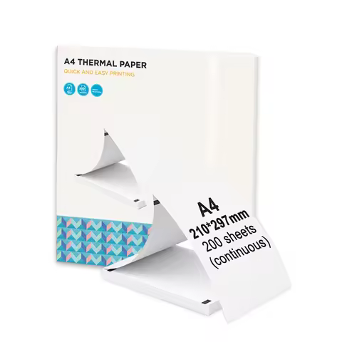 A4 Thermal Paper 200 Sheet Fanfold Printing Paper for Thermal Printer L81/A81/ A80 Compatible with P