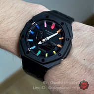 GSHOCK GA2100-1A1 Custom AP Rainbow Black Edition