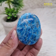 Blue Apatite Crystal Palm Stone - Blue Apatite Healing Crystal - Blue Apatite Gallet - 15