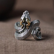 cicin lelaki cincin lelaki cicin New Retro Style Python Ring Niche Unique Men's Open Ring Adjustable
