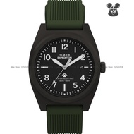 TIMEX TW2Y18000 Men's Analog Watch Expedition Capstone Date Quartz 39mm Green Silicone Strap Black D