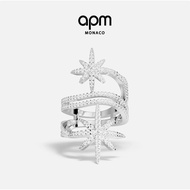 APM Ring Wanita, Double Meteor & Hexagram Motif / DaudBINTANG, Design ELEGAN & Trendy, Birthday Gift