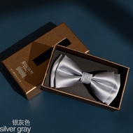 Men's Bow Tie Bridegroom Wedding Bow Three-Dimensional Double Layer British Formal Wear Korean Style Wedding Best Man Black Wine Red Gift