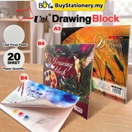 UNI B4 A3 Art Drawing Block Sketch Book Paper 135/165gsm -(1s/BK) Paint Kertas Lukisan Colour Art