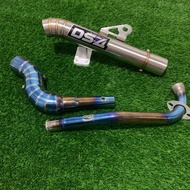 (tambutso) Ds4 tube type open spec pipe 1set big elbow for xrm 125 xrm 110 wave 100 wave 110 wave 12