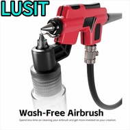 LUSIT Wash-Free Airbrush, with Marker Rack Durable 50ml Mixing Jar, Modeler Hobby For DSPIAE PT-AB E