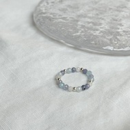 漸層藍銀珠戒/坦桑石 海藍寶 月光石/水晶戒指 客製化