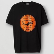 代購 英國Burberry巴寶莉黑色鯊魚印花短袖T恤