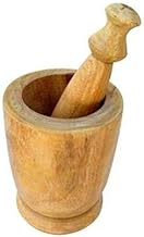 CRFATING WITH LOVE A HANDMADE Wooden Mortar and Pestle | Grinder for Herbs, Spices and Kitchen Usage, Natural Mango Wood | Handmade Mortar and Pestle // kharal/okhli 4 4 5 inch