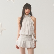 AURA KICKS French Style Set | Halter Neck 3D Polka Dot Loose Flower