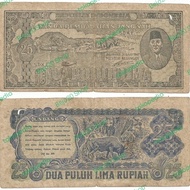 Uang Kuno Indonesia 25 Rupiah seri ORI tahun 1947 SDX1 maramis