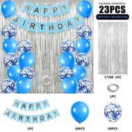 23/50pcs Birthday Balloon Set Happy Birthday Banner Backdrop Gold Foil Curtain Metallic Confetti Bal