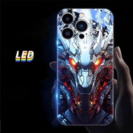 Mech Dragon glass LED light glow phone case for Samsung phone case S21+ S21ULTRA S22 S22ULTRA S20ULTRA S23ULTRA S23+ S20 S21 S20+ S22+ S20 FE S10 S10+ S9 S10E S9+ S24Ultra S24+ S24