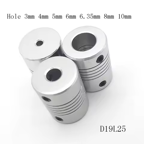 D19L25 3mm 4mm 5mm 6mm 6.35mm 8mm 10mm Aluminum Z Axis Flexible Coupling For Stepper Motor Coupler S