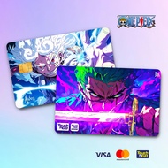 ONE PIECE TNG ZORO LUFFY - TOUCH N GO STICKER CARD / ATM CARD STICKER COVER,1 TNG CARD, ATM CARD