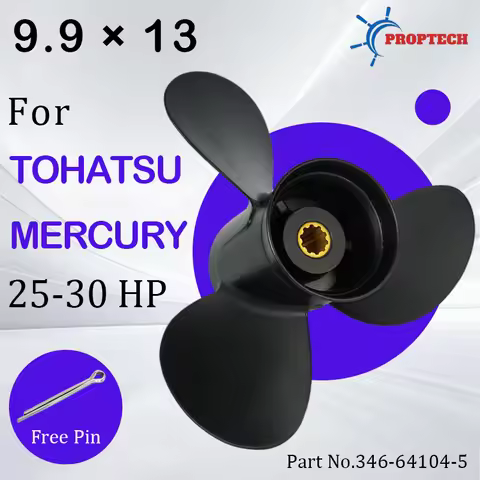 Marine Propeller For Tohatsu / Mercury 25HP 30HP 9.9x13 Boat Aluminum Alloy Screw 10 Spline 3 Blade 