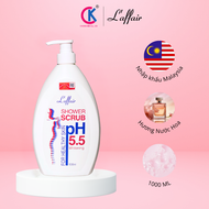 Sữa tắm tẩy tế bào chết Laffair pH 5.5 dưỡng sáng mềm mịn da 1000ml