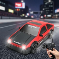 2.4G RC Drift Car 4WD 1:24 Scale, LED Lights & Interchangeable Tires + 6 Cones—Perfect RC Toy for Bo