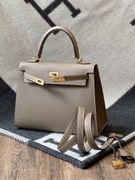 Hermes Kelly 25 Etoupe GHW Epsom 大象灰金 Stamp B