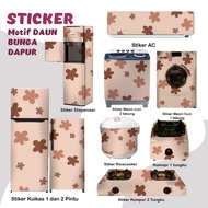 MESIN MATA Sticker Sticker Fridge Stove Washing Machine 1 2 Door Eye Tube Rice Cooker Dispenser Ac Brown Flower Decoration MG