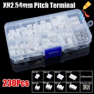 LIAOYING 230Pcs Pin Connector, Male And Female 2p 3p 4p 5pin 2.54mm Pitch Terminal, 4 Value Housing 