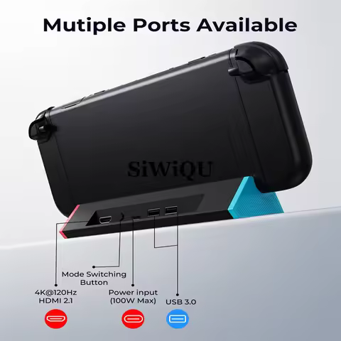 SIWIQU TV Dock Station For Switch 2,With 4K@120Hz HDMI Adapter/Type C Port/USB Port Portable Switch