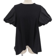 成色極佳 ▲ YOKO CHAN Yoko Chan 2022 YCT-222-049 棉質燈籠袖短袖上衣，黑色，38碼，日本製造，正品，女款