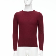 GUCCI Vintage 100% cashmere burgundy GG logo bateau neck sweater L