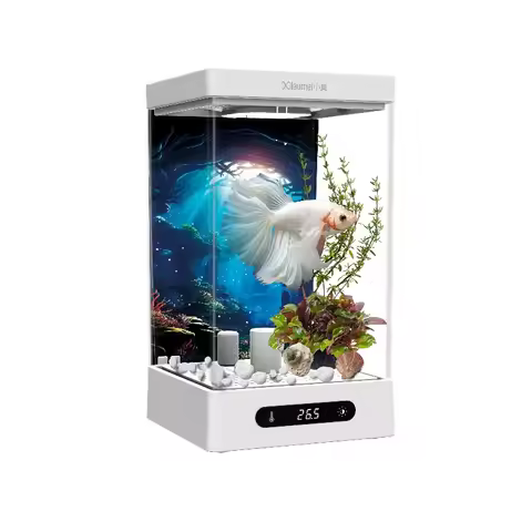 Mini Fish Tanks Betta Fish Tank Aquarium Tank Fish Office Table Decoration Home Decor with heater an