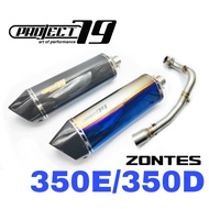 Project79 Exhaust ZONTES 350E Ekzos Tabung Long Muffler Stainless Steel 350D Black Rainbow Carbon 35