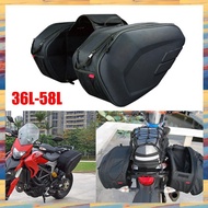(ZWNA) Motorcycle Oxford Cloth Waterproof Rear Back Seat Bag 36L-58L Travel Bag Saddle Bag Side Helm