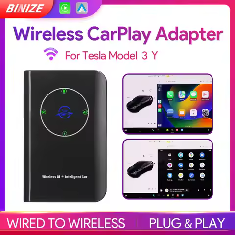 Binize Wireless CarPlay Adapter Android Auto Fit For Tesla Model 3 Model Y OTA Upgrade ﻿ Wireless Ca