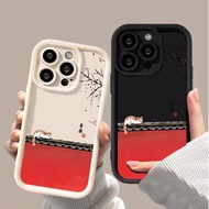 Cat on tree branch wallPhone case for OPPO A57 A17 A18 A37 A60 A36 A96 A53 A32 A3S A95 A15 A16K RENO