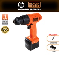 BLACK &amp; DECKER CD961-XD 9.6V 10mm Ni-Cd Cordless Drill Driver With Battery &amp; Double Ended Screwdriver Bit