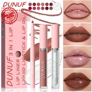 3 In 1 Lip Liner + Lip Gloss + Lip Oil Velvet Matte Lip Nude Rose Lipstick Brown Pencil Kit I0o5