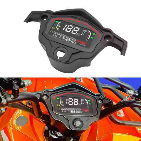 Universal Motorcycle Meter Digital Speedometer 140000rpm LCD Tachometer Dash Board with Black Instru