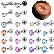 SPORCLO 16G/20G Stud Earring 1 Pc 316L Stainless Steel Ear Piercing Crystal Earring Helix Ear Pierci