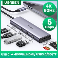 Ugreen UR-CM511-60383 USB-C TO HDMI+3*USB 3.0 A+SD/TF CONVERTER - Ugreen 6-in-1 USB C to USB Hubs + 