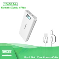 Buy 1 Get 1 Free Original Romoss 2in1 Cable Original Romoss Powerbank Sense 6plus 20000mAh Power Ban