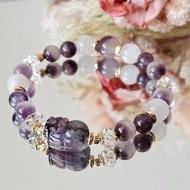 極光白幽‧貔貅御守-極光聚寶盆水晶/白幽靈/白水晶/水晶手鍊