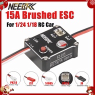 NEEBRC 15A Brushed ESC Metal Waterproof ESC 2S 5V/1A For 1/18/ 1/24 SCX24 Trx4m FMS RC Climbing Drif