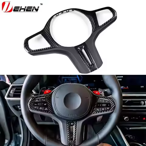 Carbon Fiber Steering Wheel Cover Trim Decor For BMW M Sport G20 G26 G30 G05 G06 F40 F44 G80 G82 G90