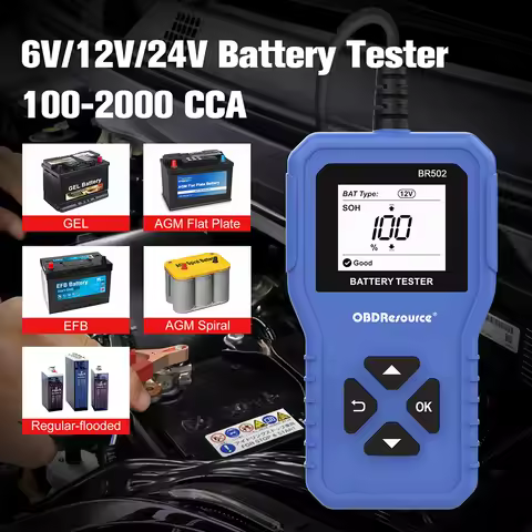 Car Battery Tester BR502 BM550 100-2000 CCA Battery System Test Tool 6V 12V 24V Car Battery Analyzer