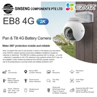 EZVIZ EB8 4G Sim Card 2K Pan & Tilt Solar Panel Battery IP Camera CCTV