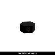 HKBTKCAT 8X8X4 Hexagonal Pine Wood Box with Black Wood Lid