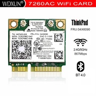 Dual Band Wireless-AC 7260 7260AC 7260HMW network card  4.0 Bluetooth adapter mini PCI-E 867Mbps for